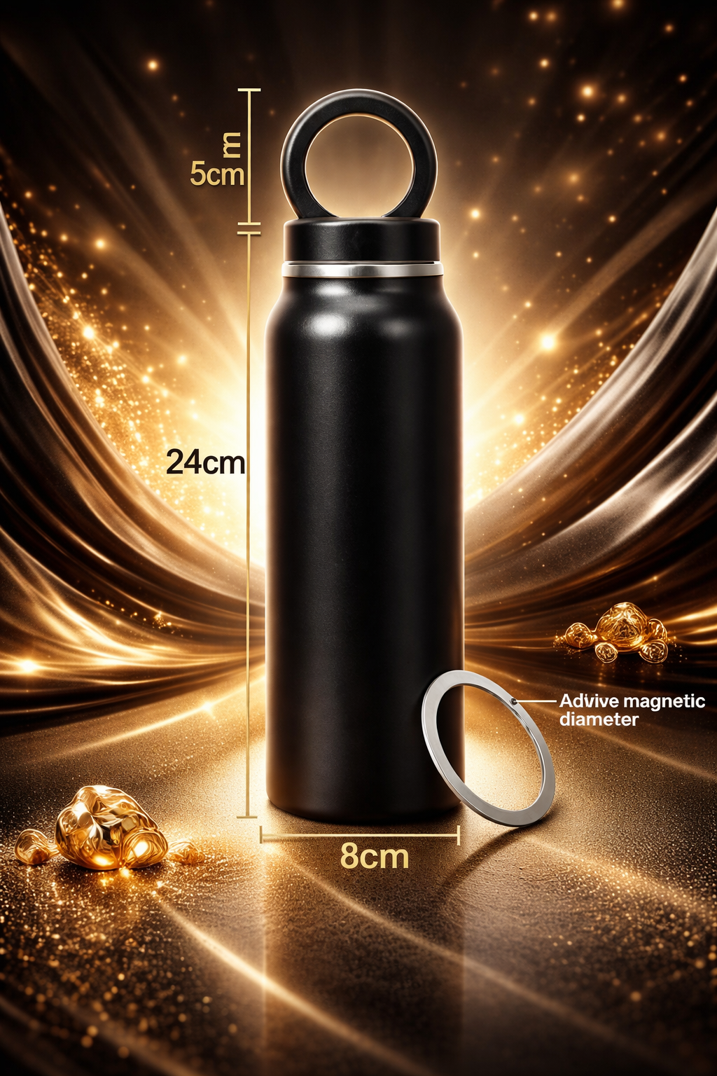 TERMO CON SOPORTE MAGNETICO Hidrátate y usa tu celular sin soltarlo