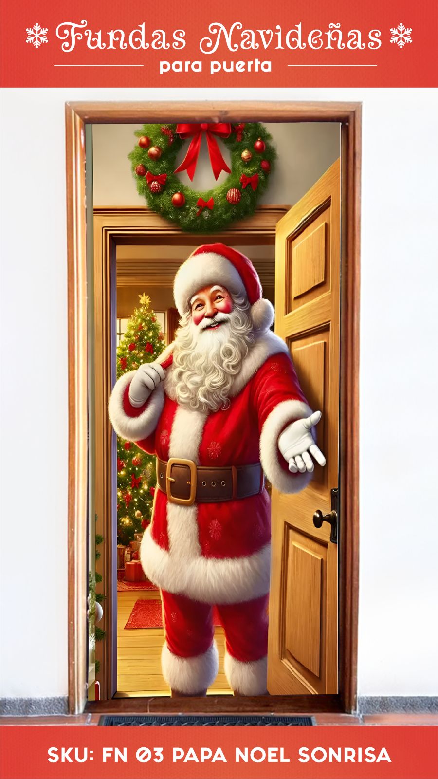 CUBRE PUERTA  DECORATIVA NAVIDEÑA