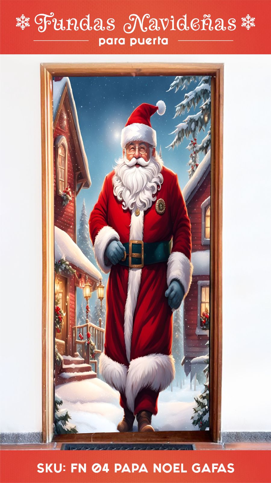 CUBRE PUERTA  DECORATIVA NAVIDEÑA